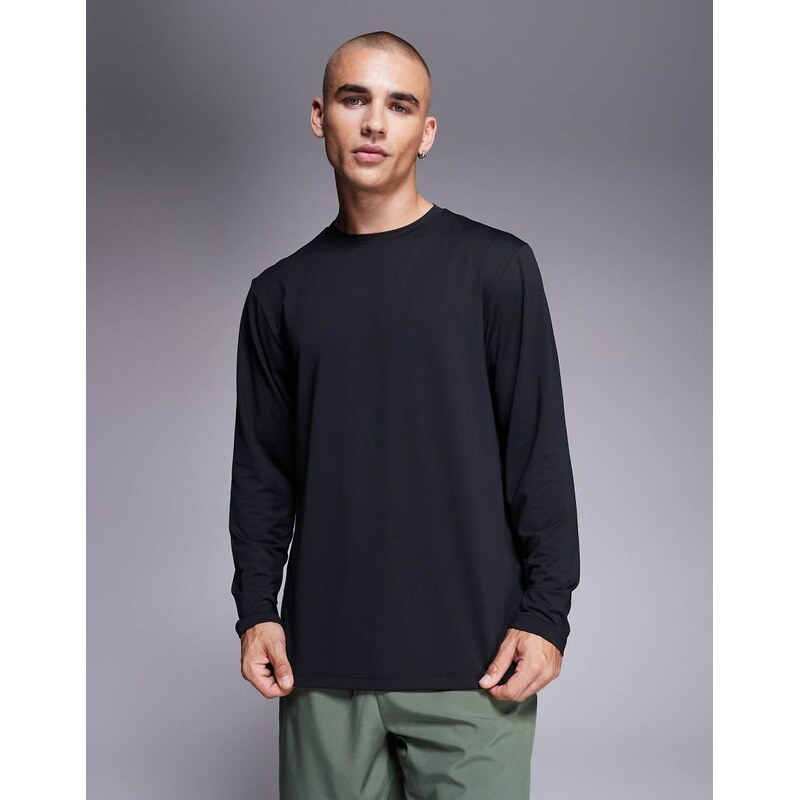 4505 Icon quick dry mesh long sleeve training t-shirt in black
