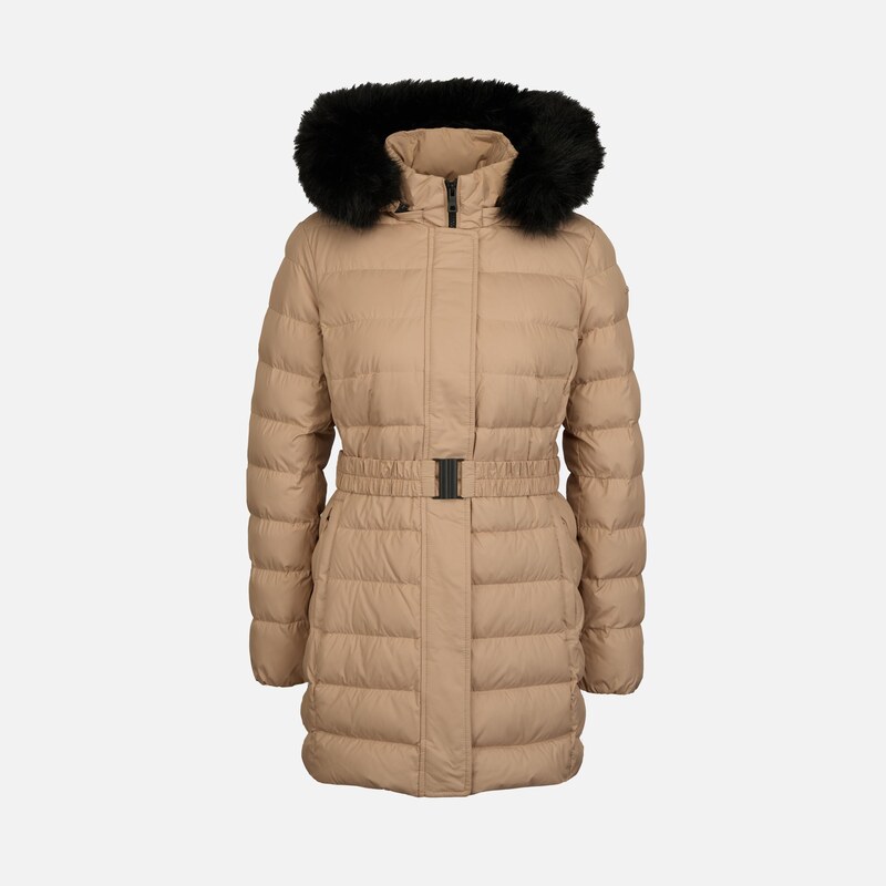 Béžová dámská péřová bunda Geox Catria - Dámské 109468345