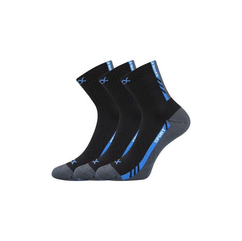 3PACK ponožky VoXX sportovní černé (Pius)
