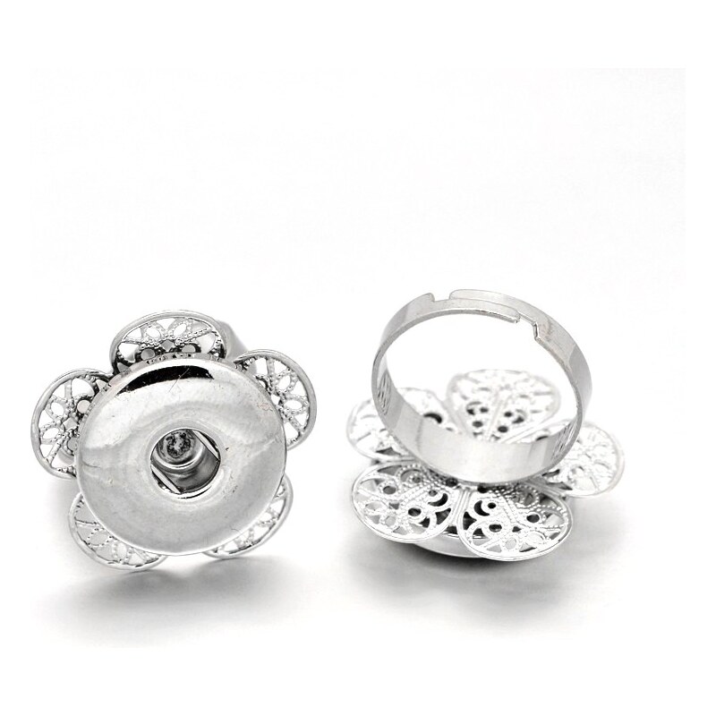 JewelsHall Knoflíkový prsten nastavitelný - kytička - 1,8 cm
