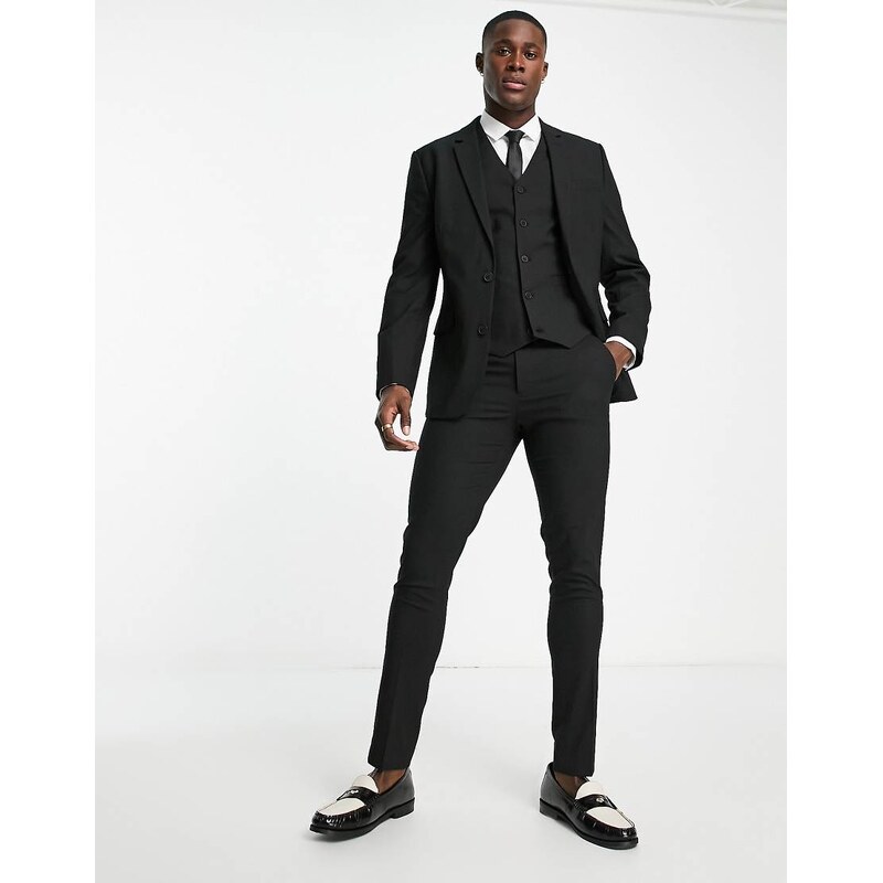ASOS DESIGN skinny suit jacket in black