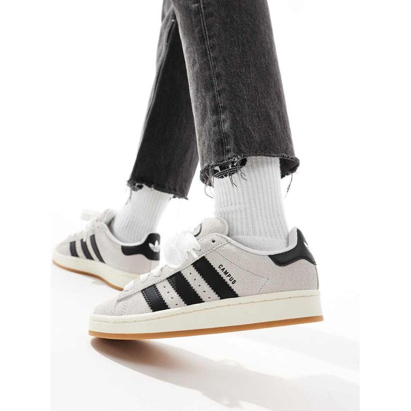 adidas Originals Campus 00s trainers in light grey and black-White