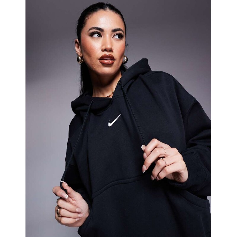 Nike Phoenix Fleece over-oversized hoodie in black