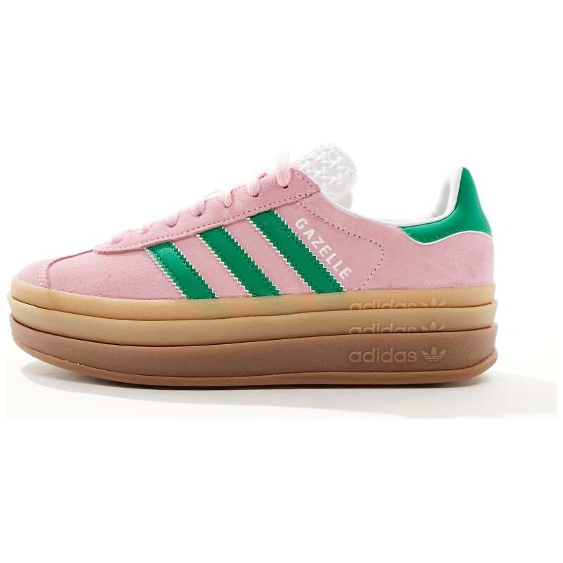 adidas Originals Gazelle Bold trainers in pastel pink and green