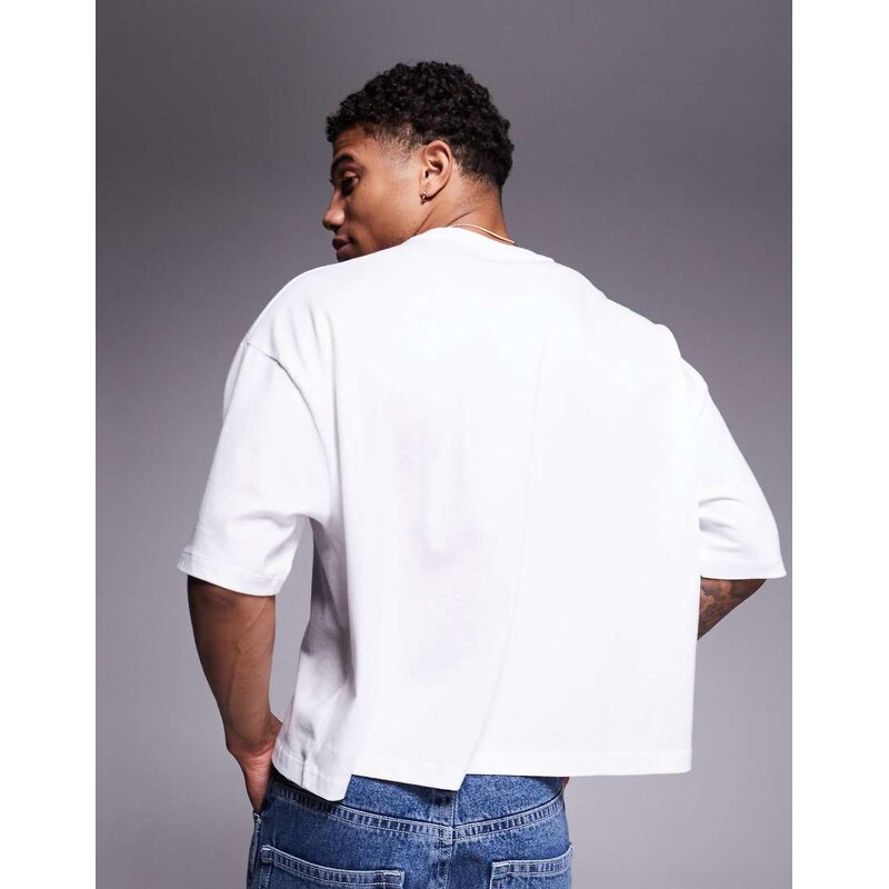ASOS DESIGN cropped oversized t-shirt with sailing graphic in white