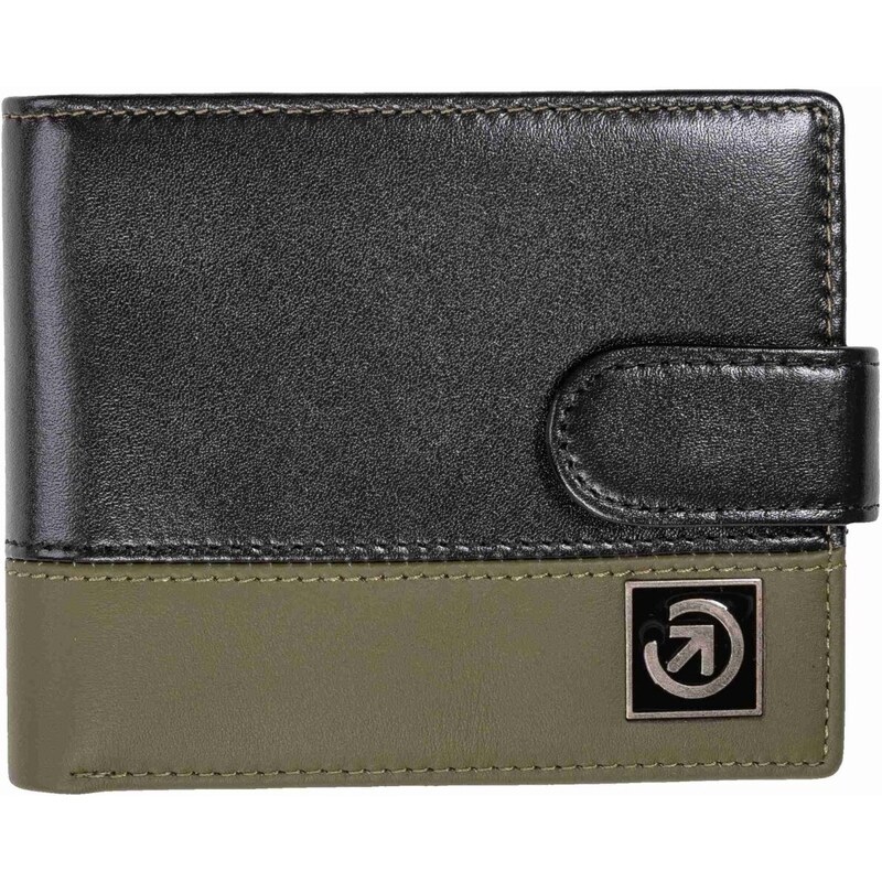 Meatfly kožená peněženka Nathan Premium Olive / Black | Černá