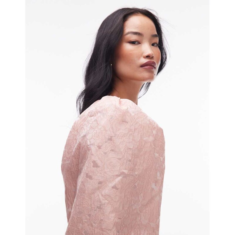 ASOS DESIGN ASOS ARCHIVE puff sleeve cuffed mini dress in dusky pink