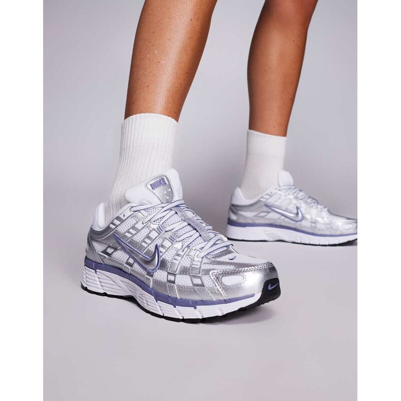 Nike P-6000 unisex trainers in silver and purple