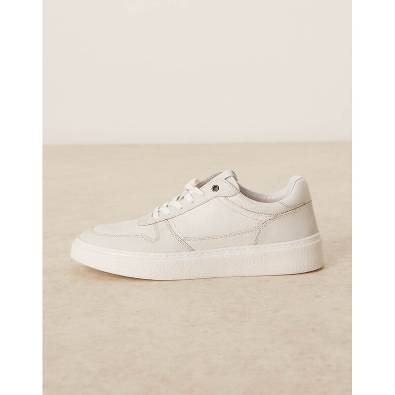 ASOS DESIGN panelled trainers in off white leather