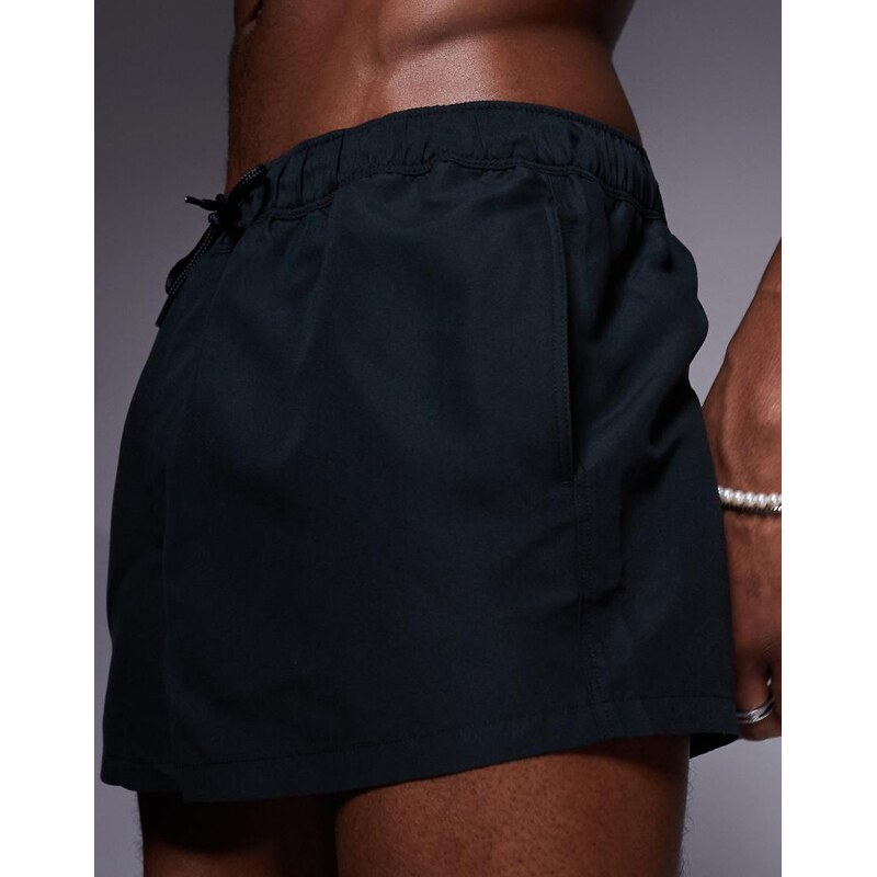 ASOS DESIGN swim shorts in super short length in black
