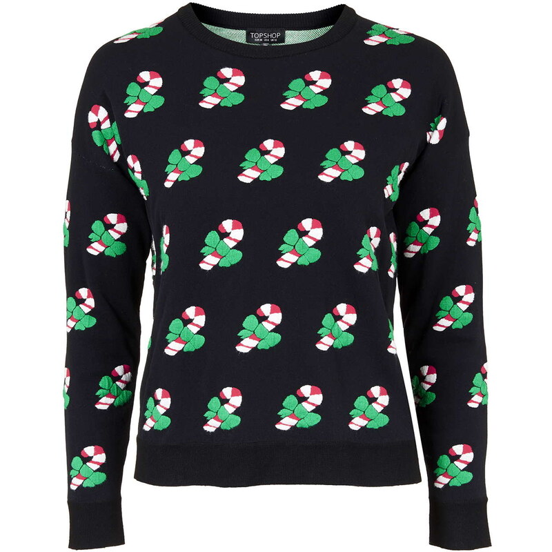Topshop Candycane Knitted Sweatshirt