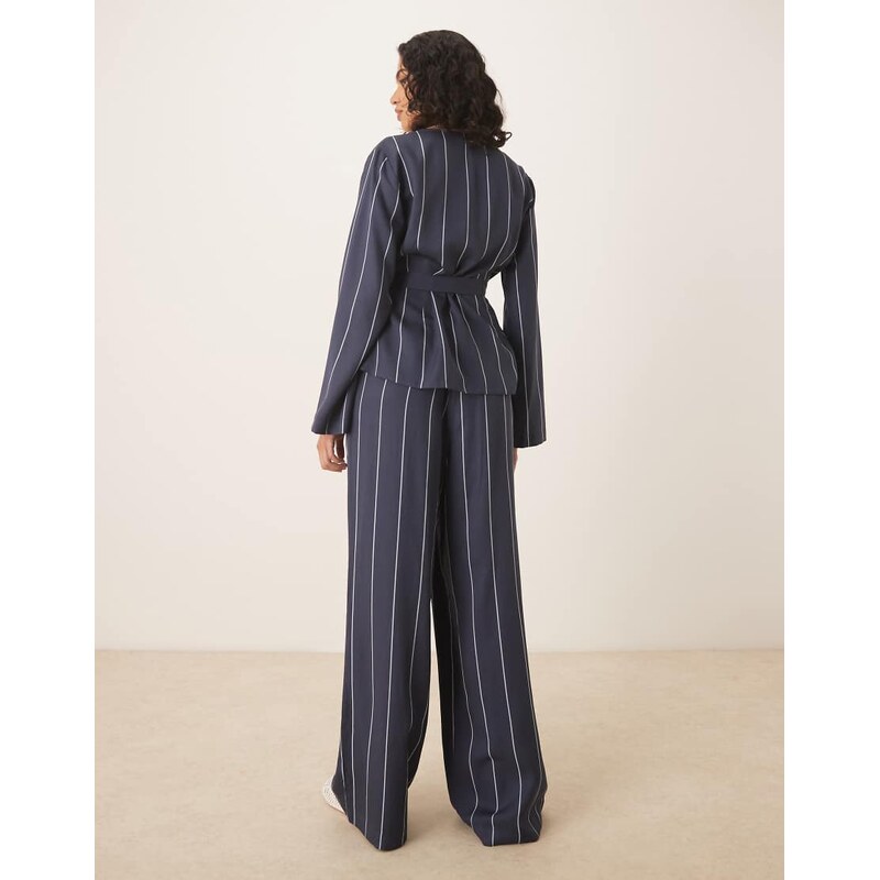 ASOS DESIGN wide leg trousers co-ord in blue stripe