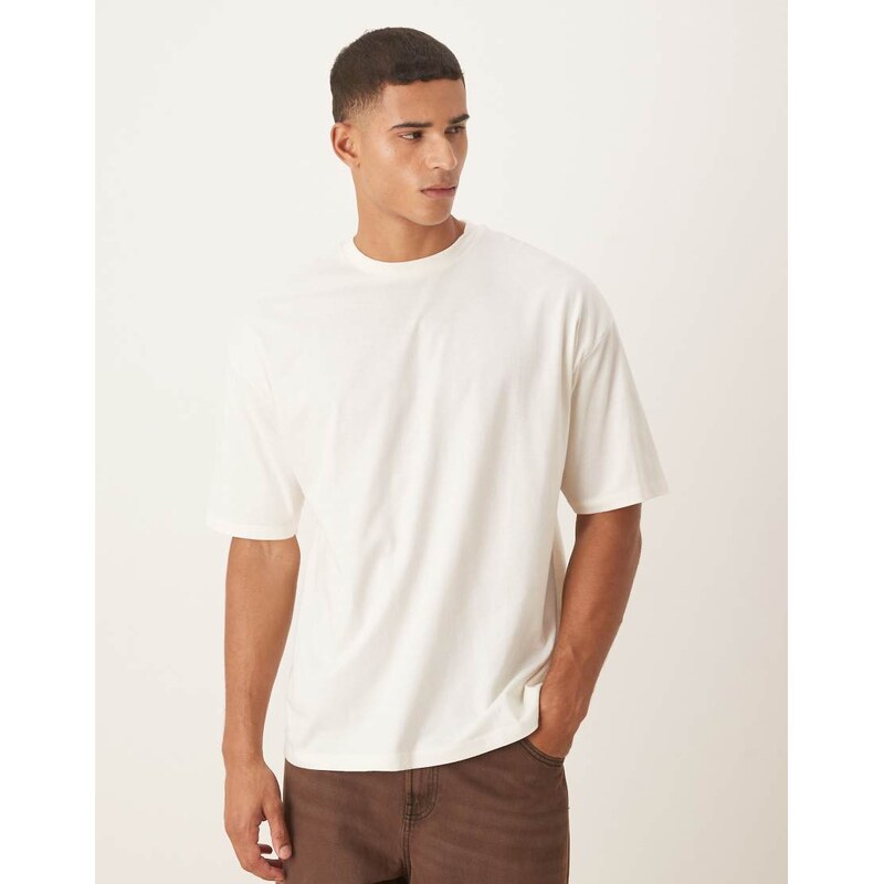 ASOS DESIGN relaxed t-shirt with celestial graphic in cream-White