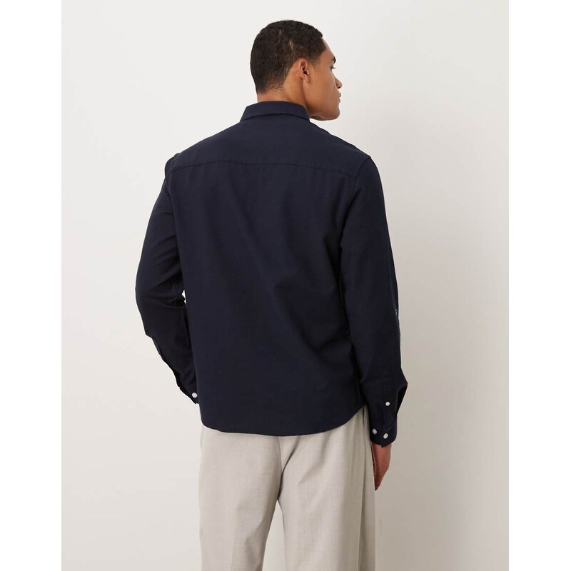 ASOS DESIGN oxford regular shirt in navy