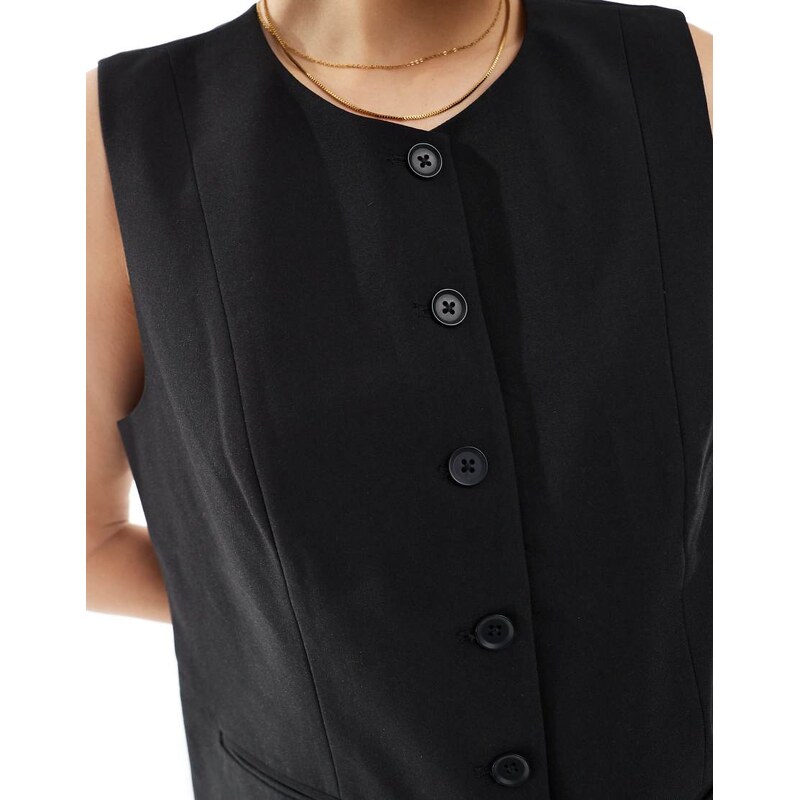 ONLY high neck waistcoat in black