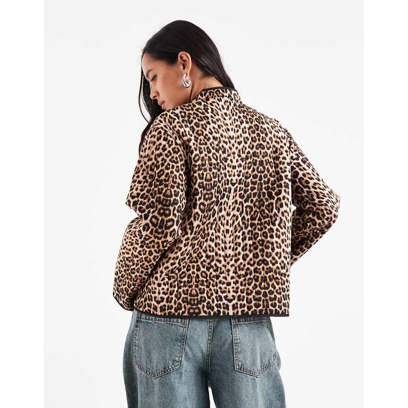 Vero Moda quilted jacket in leopard print-Multi