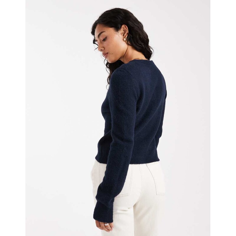 ASOS DESIGN v neck fitted cardigan in navy