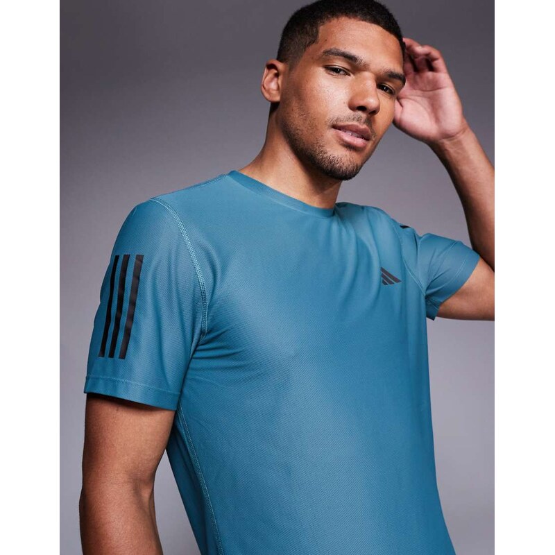 adidas performance adidas Running Own The Run t-shirt in teal-Blue