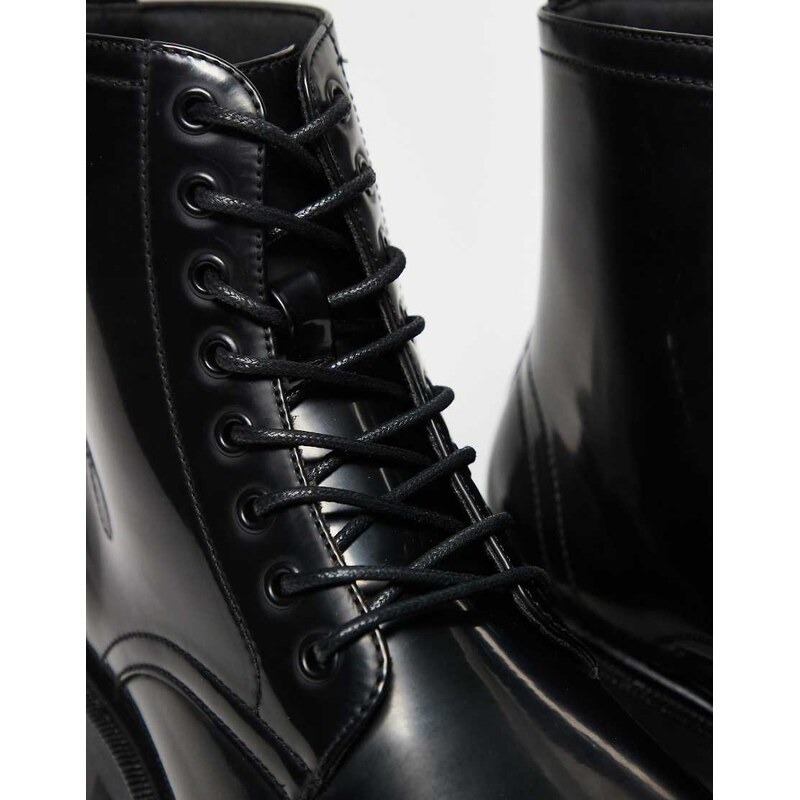 ASOS DESIGN lace up boots in black