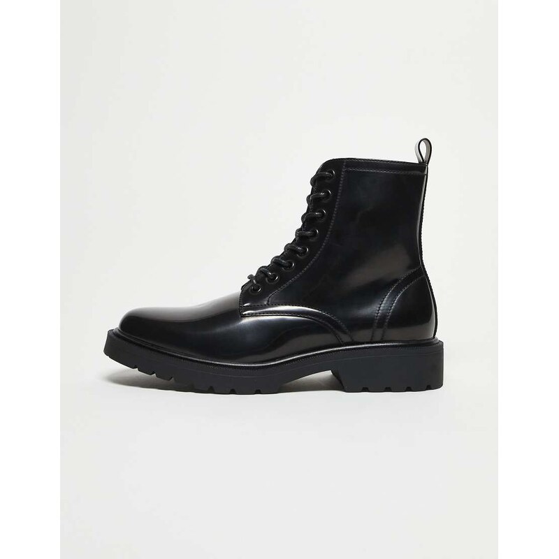 ASOS DESIGN lace up boots in black