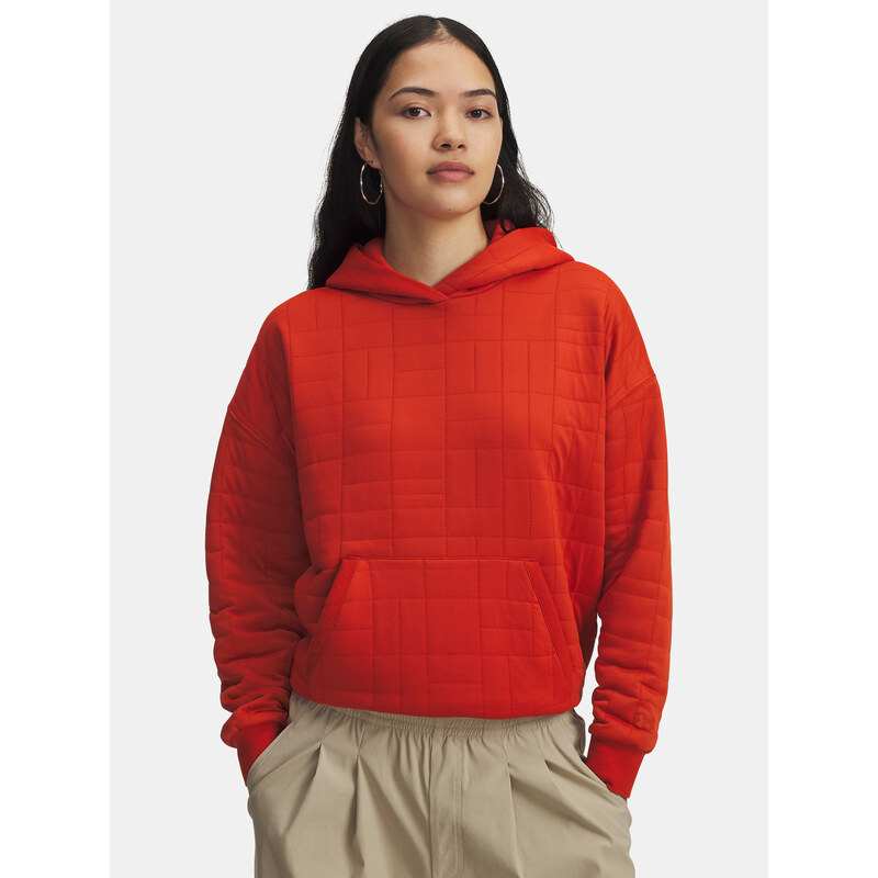 Dámská mMikina Under Armour Unstoppable Flc Txtr Hoodie-ORG -