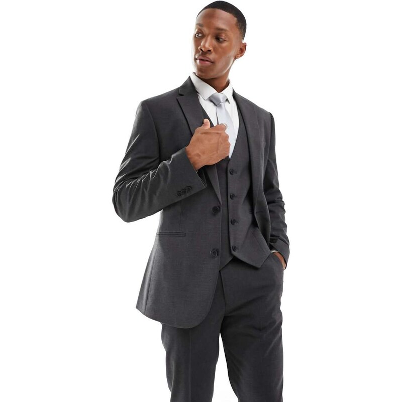 ASOS DESIGN skinny suit jacket in charcoal-Grey