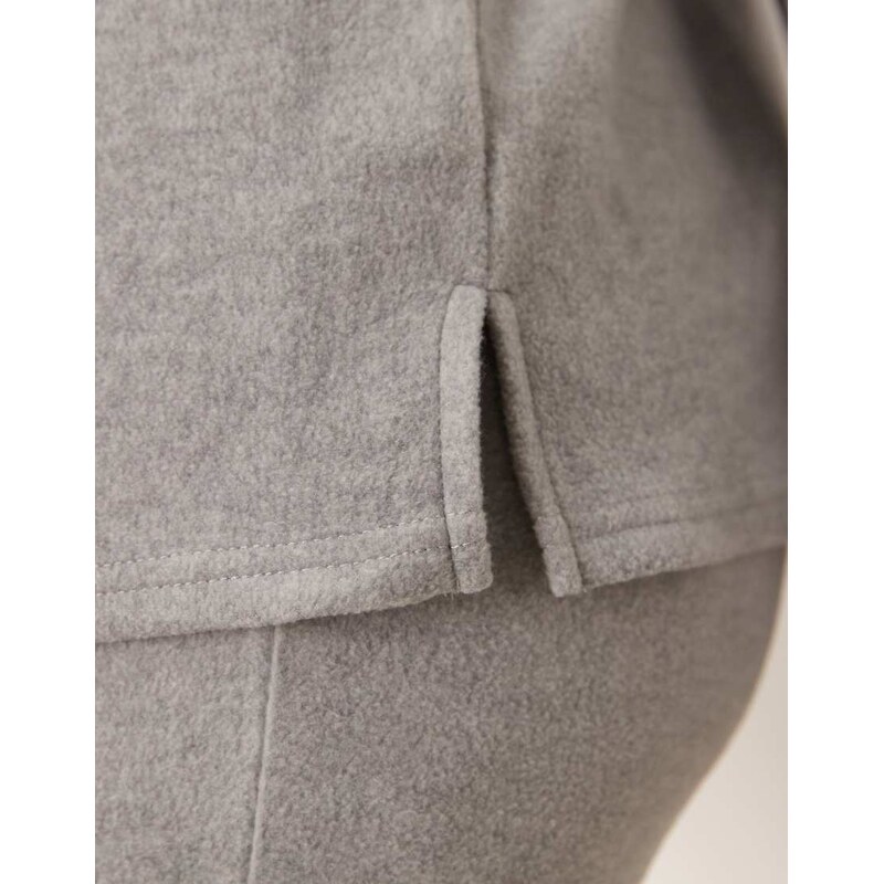 ASOS DESIGN mix & match lightweight fleece collared sweater in light grey