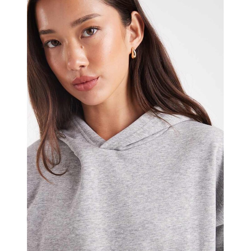ASOS DESIGN oversized brushback hoodie in grey marl