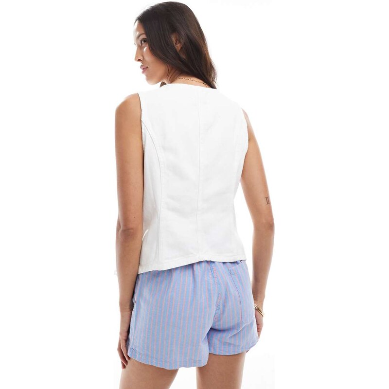 ONLY tailored denim waistcoat in white