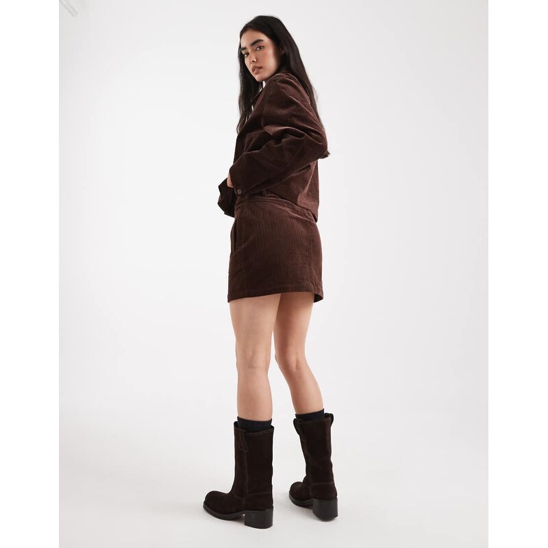 ASOS DESIGN cord mini skirt co-ord in brown