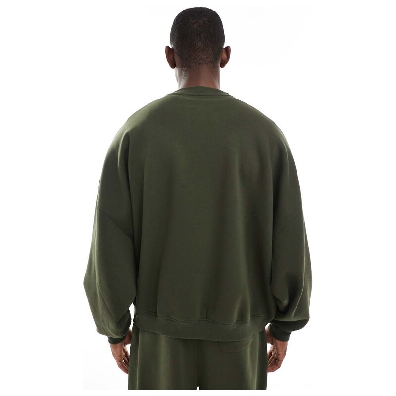 ASOS DESIGN essentials extreme oversized sweatshirt in khaki-Green