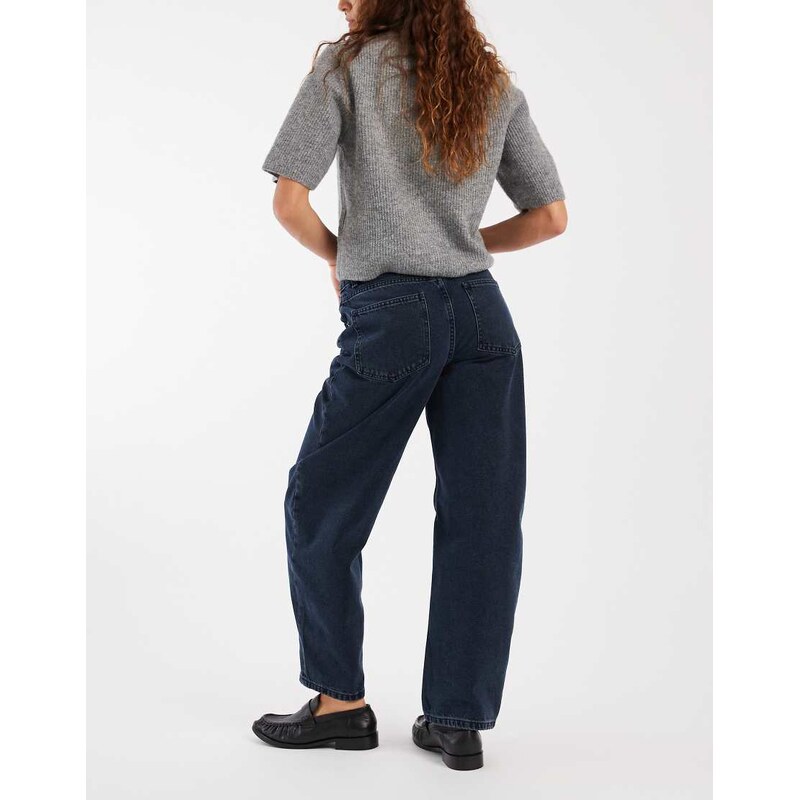 ASOS DESIGN slim barrel jeans in blue black-Navy