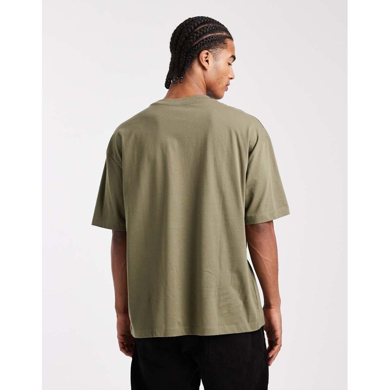 ASOS DESIGN Essentials 2 pack oversized t-shirts in stone and khaki-Multi