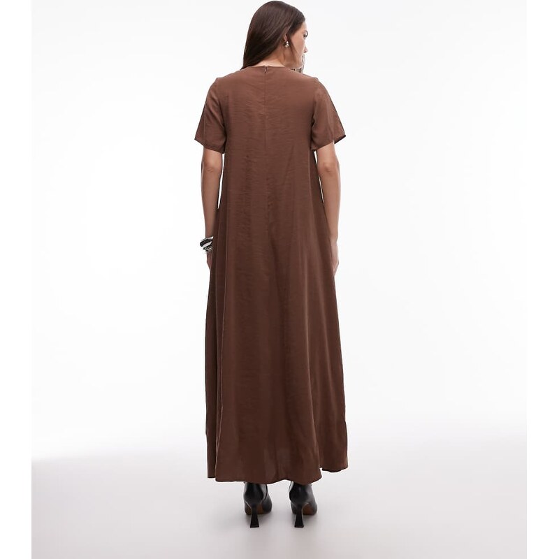 ASOS DESIGN modal trapeze t shirt dress in brown