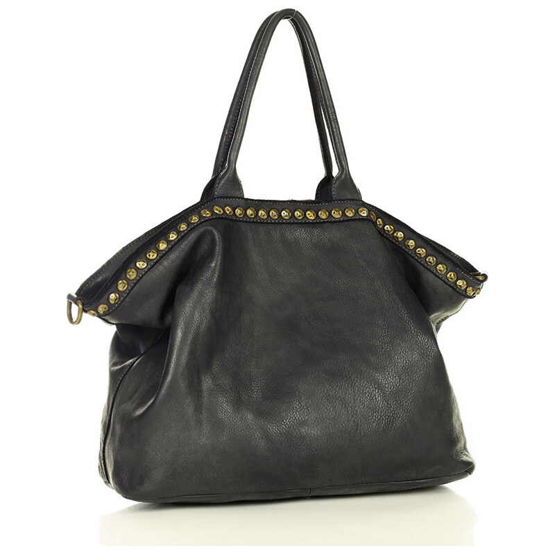 Marco Mazzini Černá dámská shopper kožená kabelka 85869925