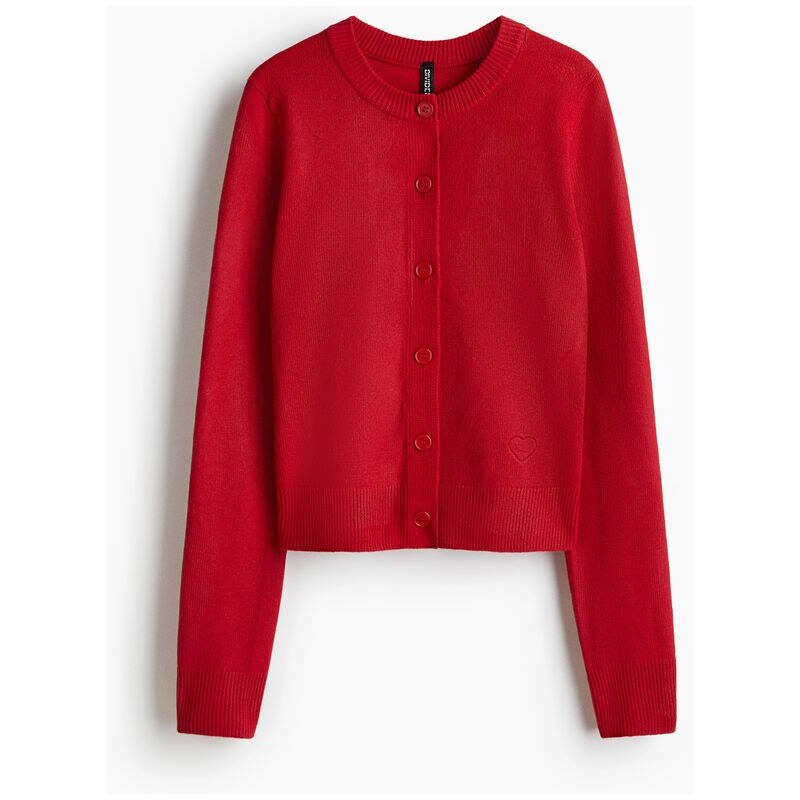 H&M - Propínací svetr - Červená