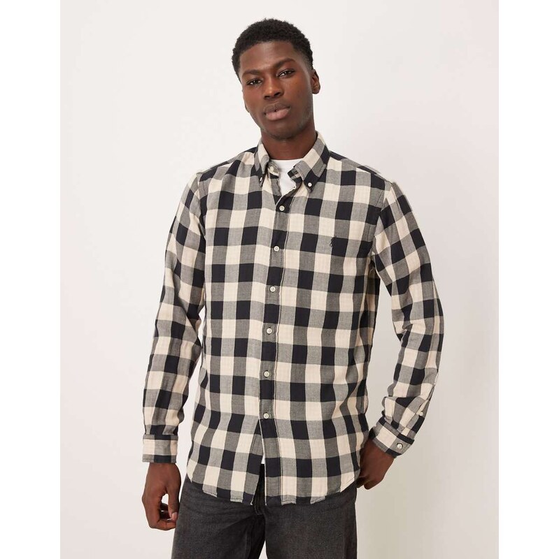 Polo Ralph Lauren long sleeve cheque shirt in cream and black