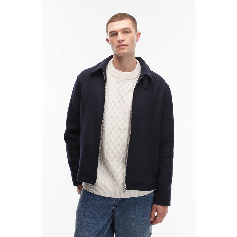 Tommy Hilfiger wool harrington jacket in navy