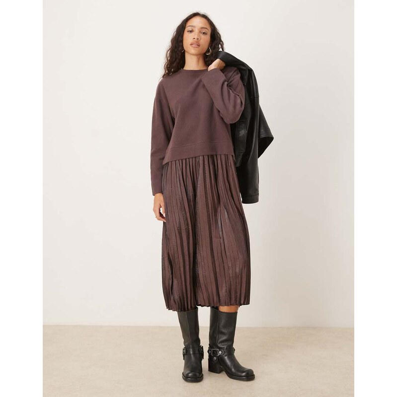Threadbare cotton jersey mix soft touch dress in chocolate brown 109687466