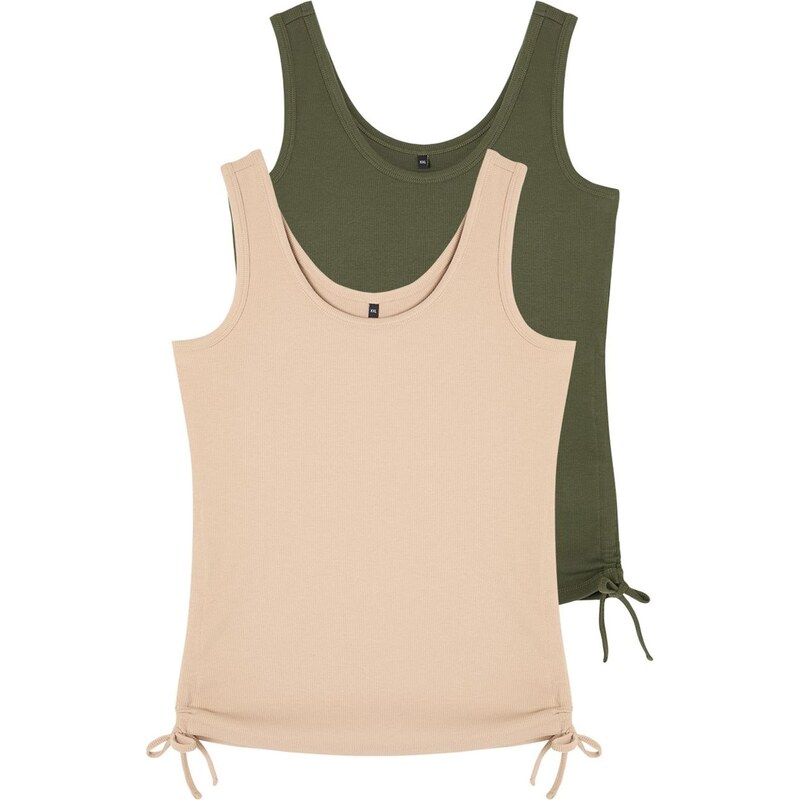 Trendyol Curve Top béžová / khaki