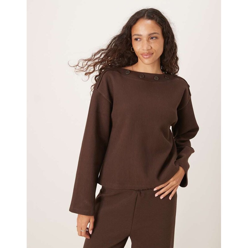 ASOS DESIGN oversized button detail long sleeve co-ord in