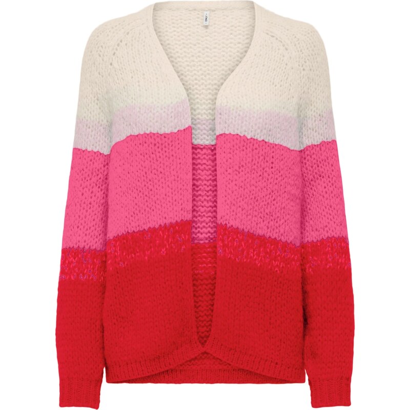 ONLY Kardigan ONLALYSSA krémová / světle růžová / jasně červená 109482987