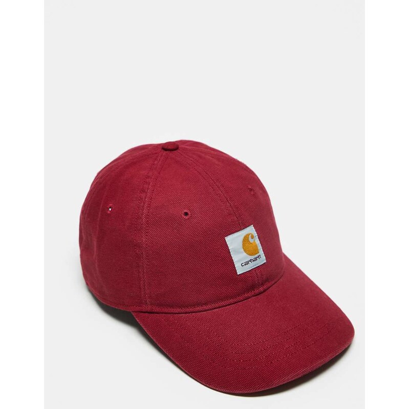 Carhartt WIP selby canvas cap in dark red