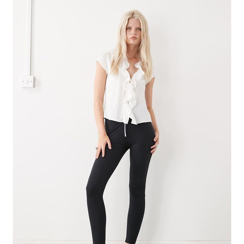 COLLUSION deep waistband legging in black