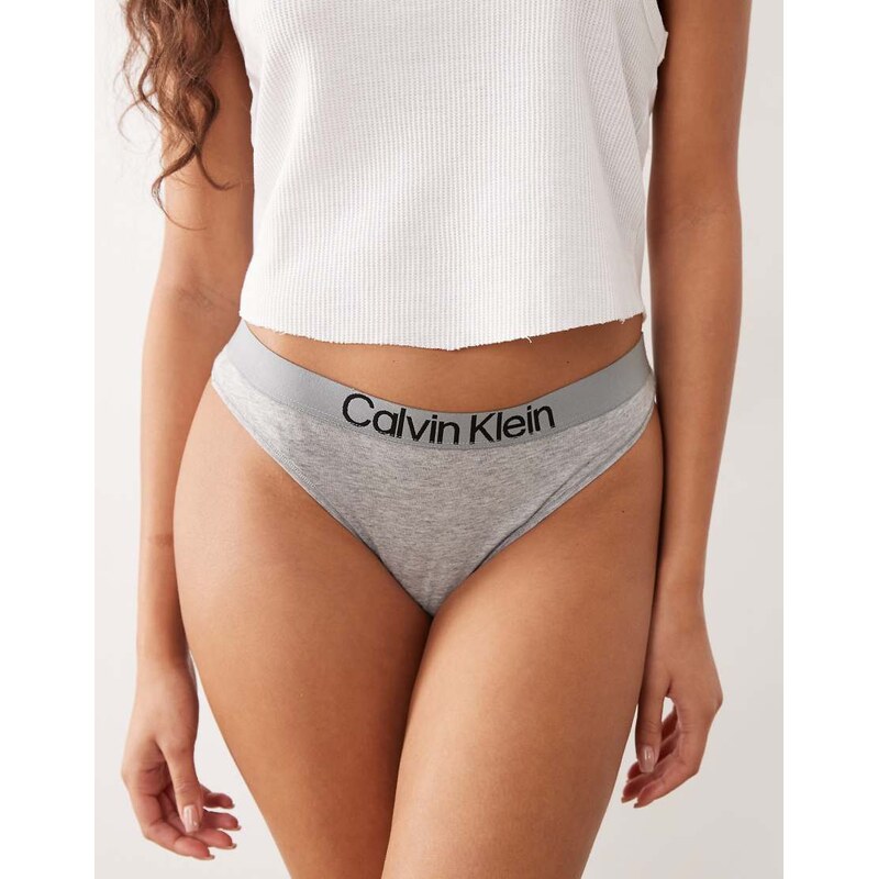 Calvin Klein Extra Soft Cotton thong in grey 115746217