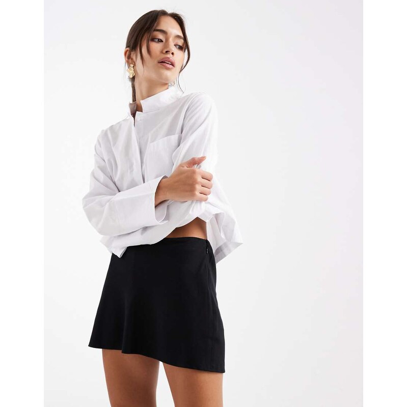 Hollister high rise bias cut a line mini skirt in black 109518495