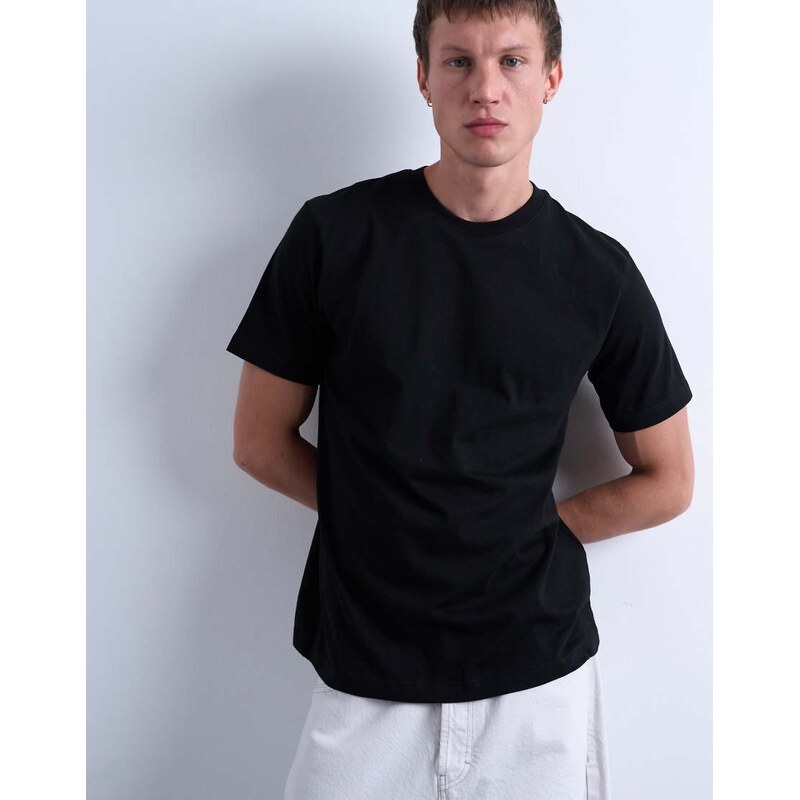 Topman classic fit t-shirt in black