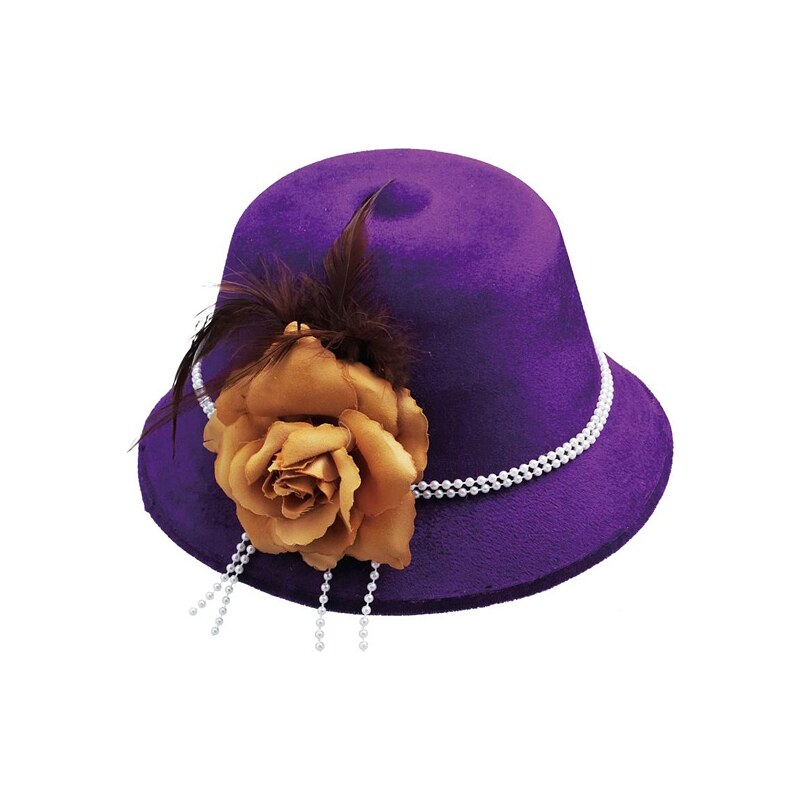 Rubies Dámský klobouk s květem fialový