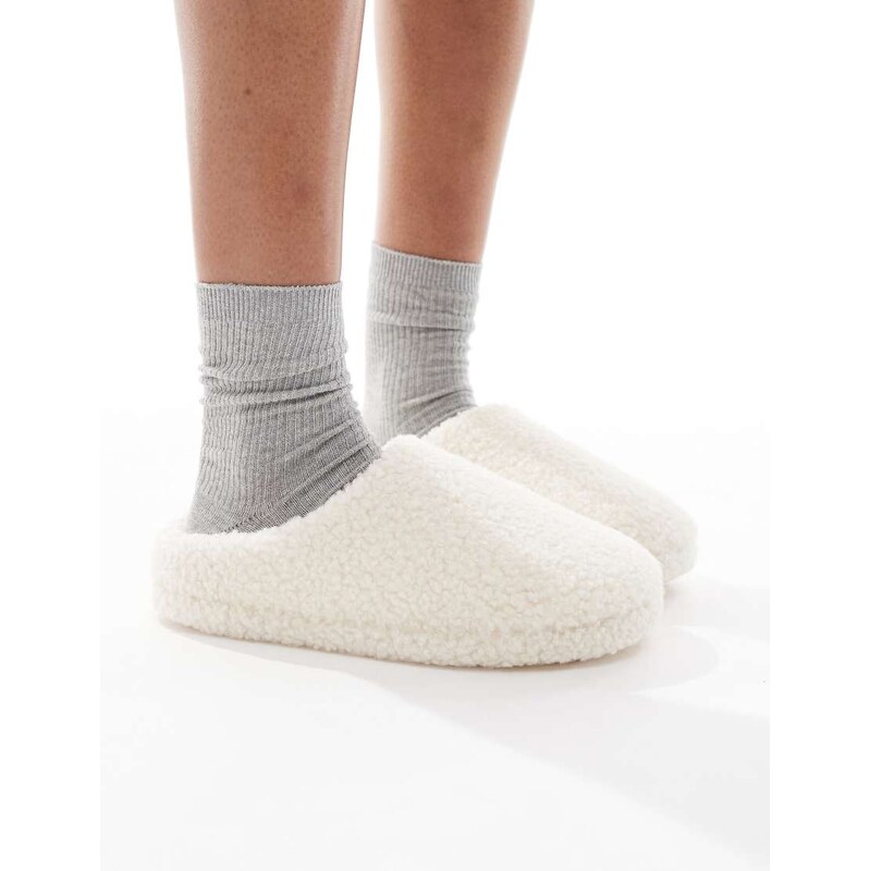 Lindex pile slipper in cream-White 109491899