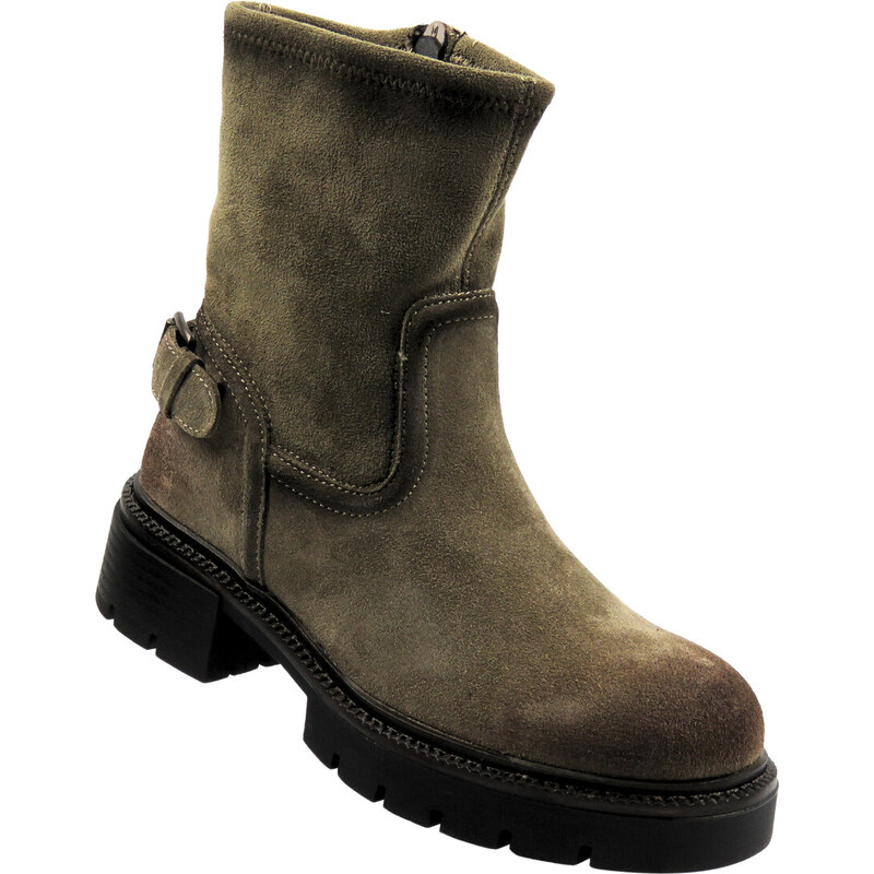 Cambell Dámské zateplené kotníkové boty - Potocki 25-96307 Khaki Zip 110429363